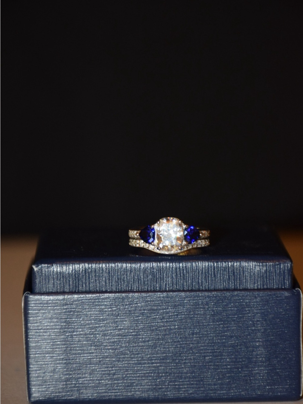 Sapphire Diamonique & Gemstone Bridal Ring Set